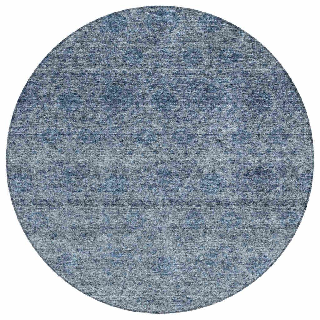 LOOMLAN Rugs Glenra Blue Washable Indoor-Outdoor Rug