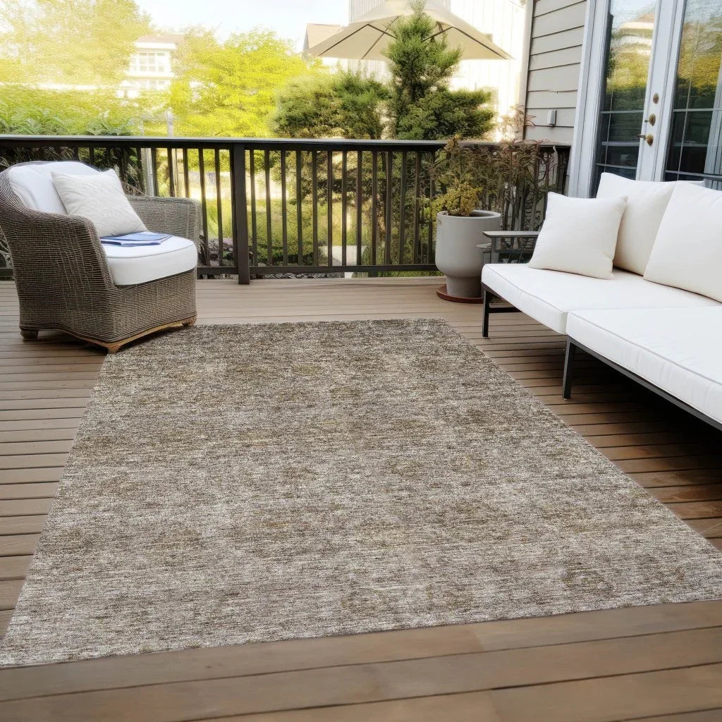 LOOMLAN Rugs Glenra Brown Washable Indoor-Outdoor Rug