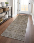 LOOMLAN Rugs Glenra Brown Washable Indoor-Outdoor Rug