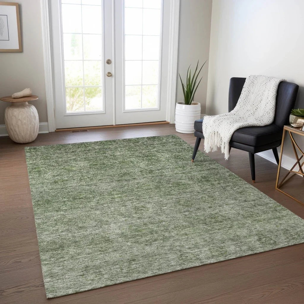 LOOMLAN Rugs Glenra Green Washable Indoor-Outdoor Rug