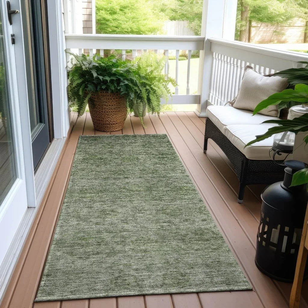 LOOMLAN Rugs Glenra Green Washable Indoor-Outdoor Rug