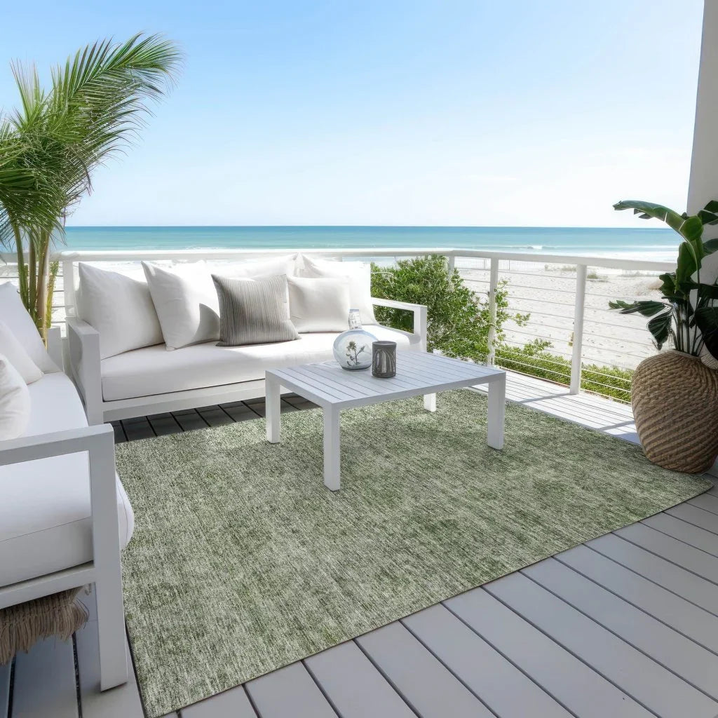 LOOMLAN Rugs Glenra Green Washable Indoor-Outdoor Rug