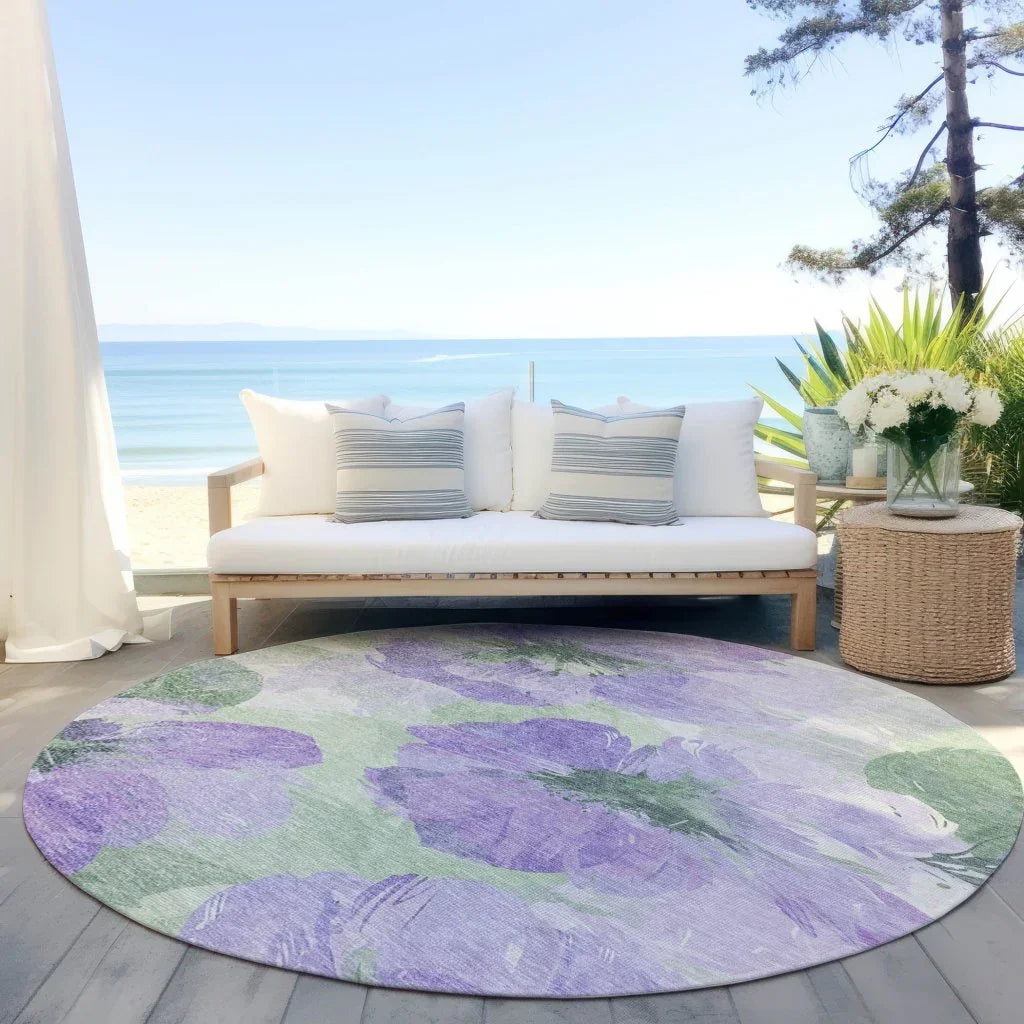 LOOMLAN Rugs Golditha Purple Washable Indoor-Outdoor Rug