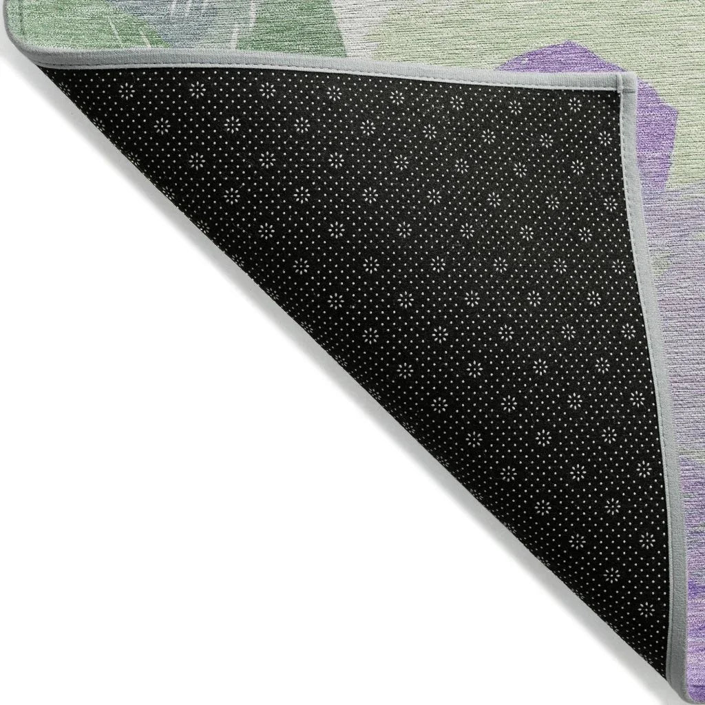 LOOMLAN Rugs Golditha Purple Washable Indoor-Outdoor Rug