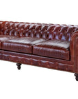 108" Long Leather Chesterfield Sofa Made to Order