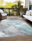 LOOMLAN Rugs Grandelux Teal Washable Indoor-Outdoor Rug