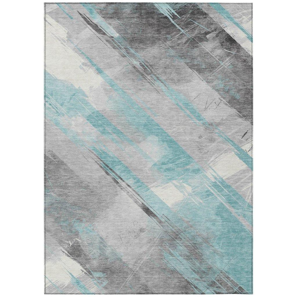 LOOMLAN Rugs Grandelux Teal Washable Indoor-Outdoor Rug