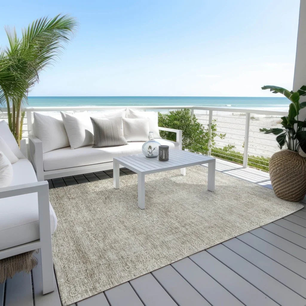 LOOMLAN Rugs Halora Ivory Washable Indoor-Outdoor Rug