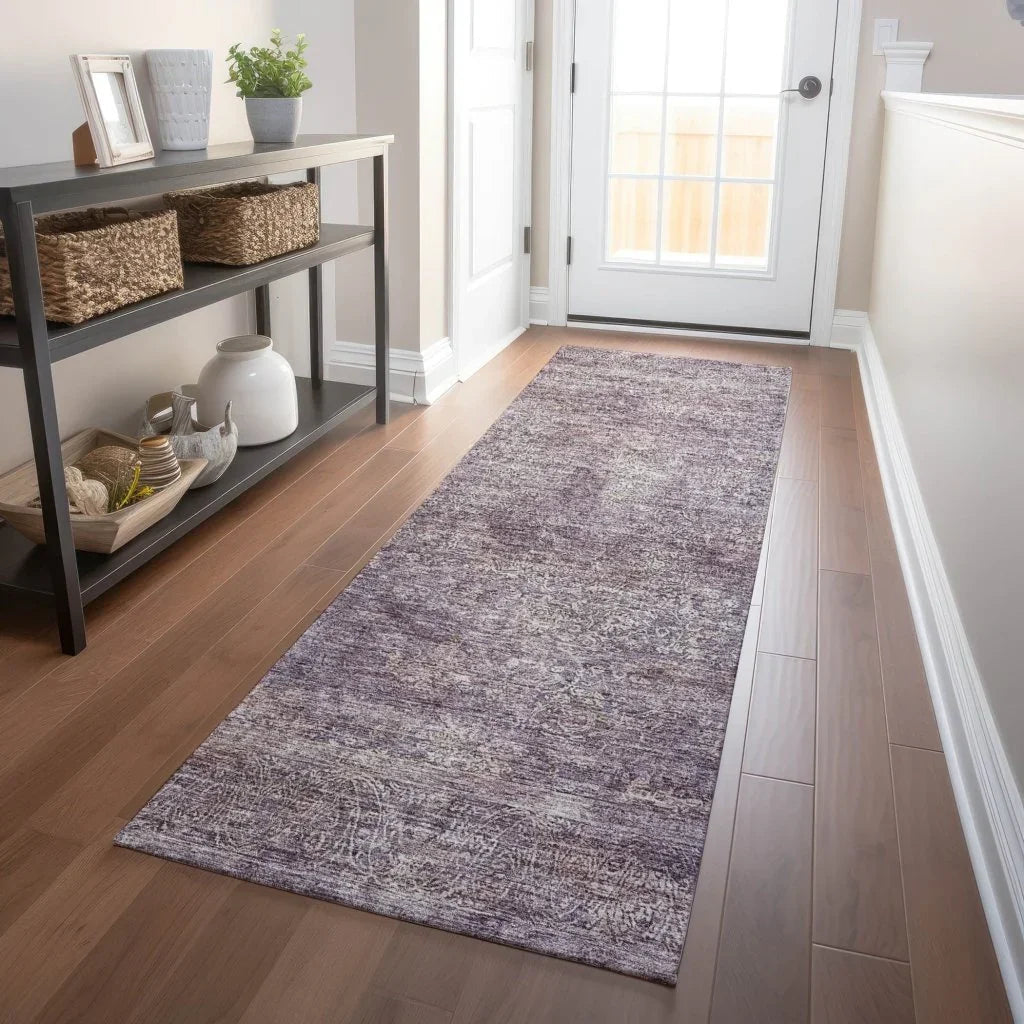 LOOMLAN Rugs Halora Purple Washable Indoor-Outdoor Rug