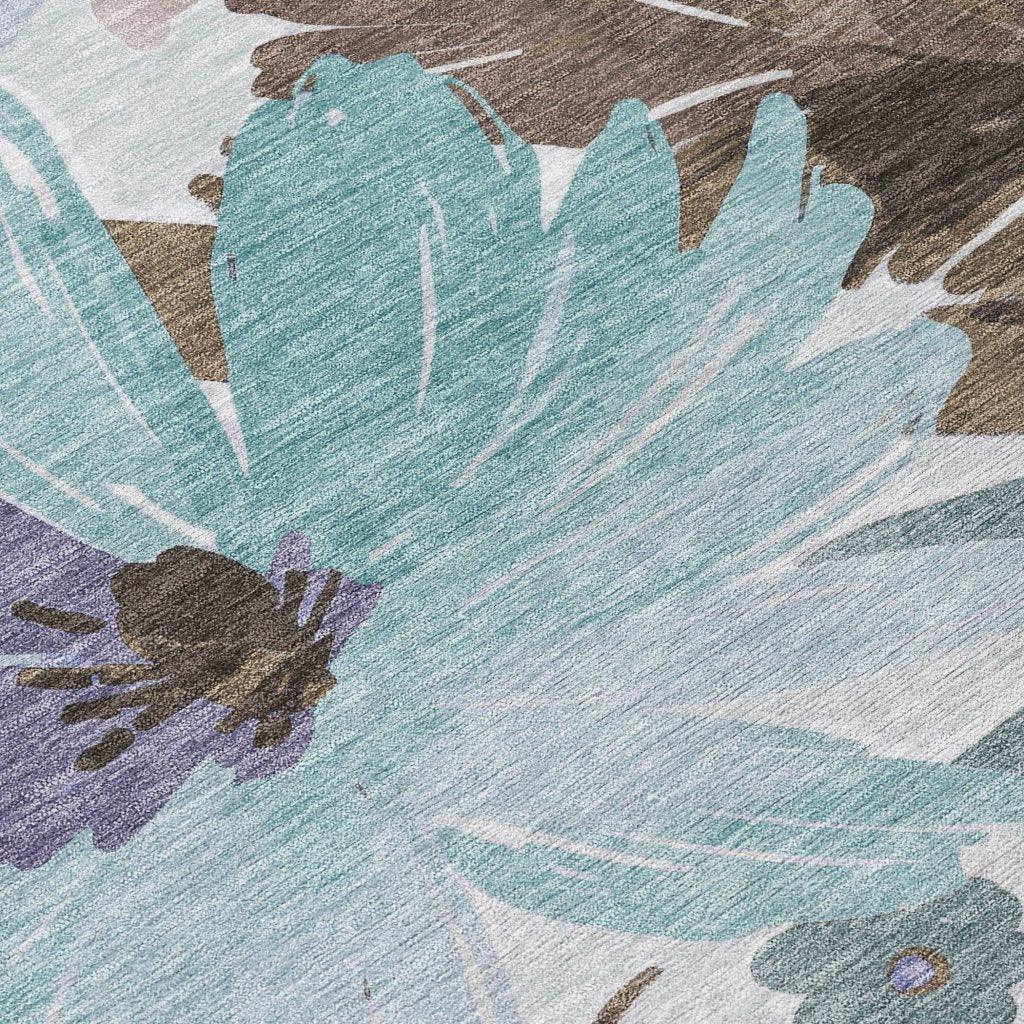 LOOMLAN Rugs Handetta Brown Washable Indoor-Outdoor Rug