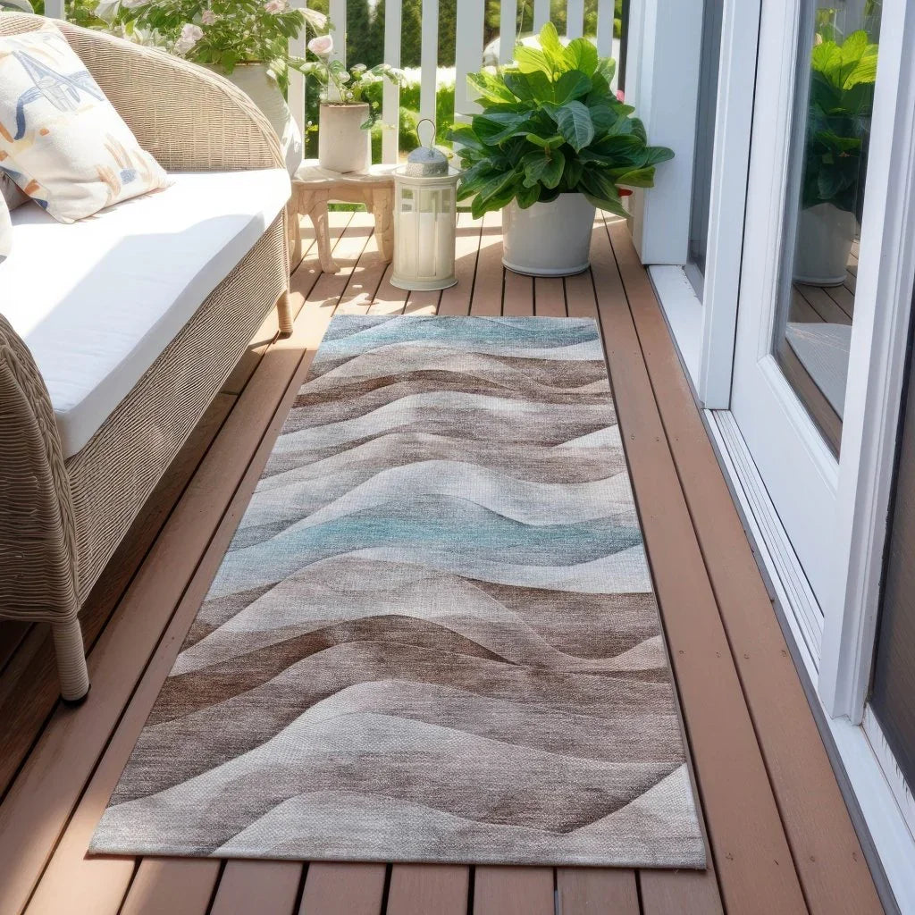 LOOMLAN Rugs Harmona Brown Washable Indoor-Outdoor Rug