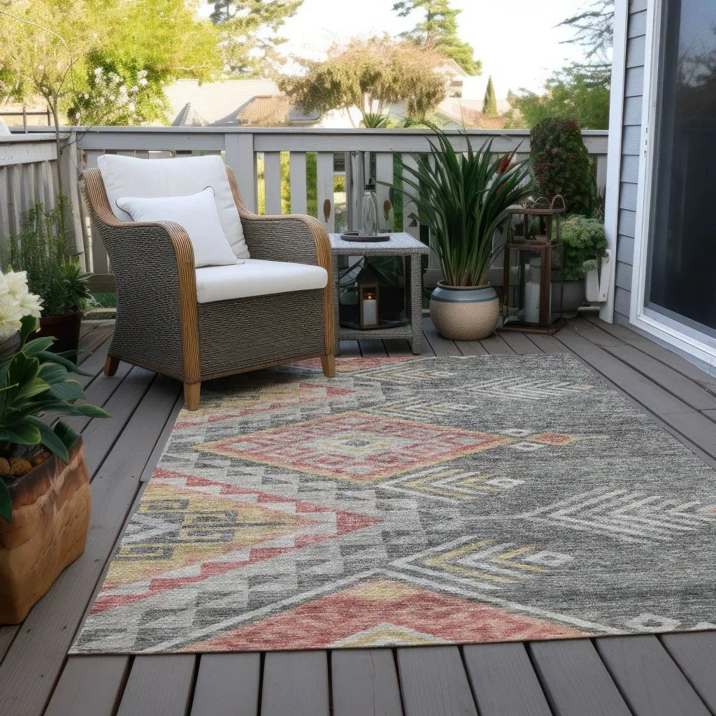 LOOMLAN Rugs Harmony Gray Washable Indoor-Outdoor Rug