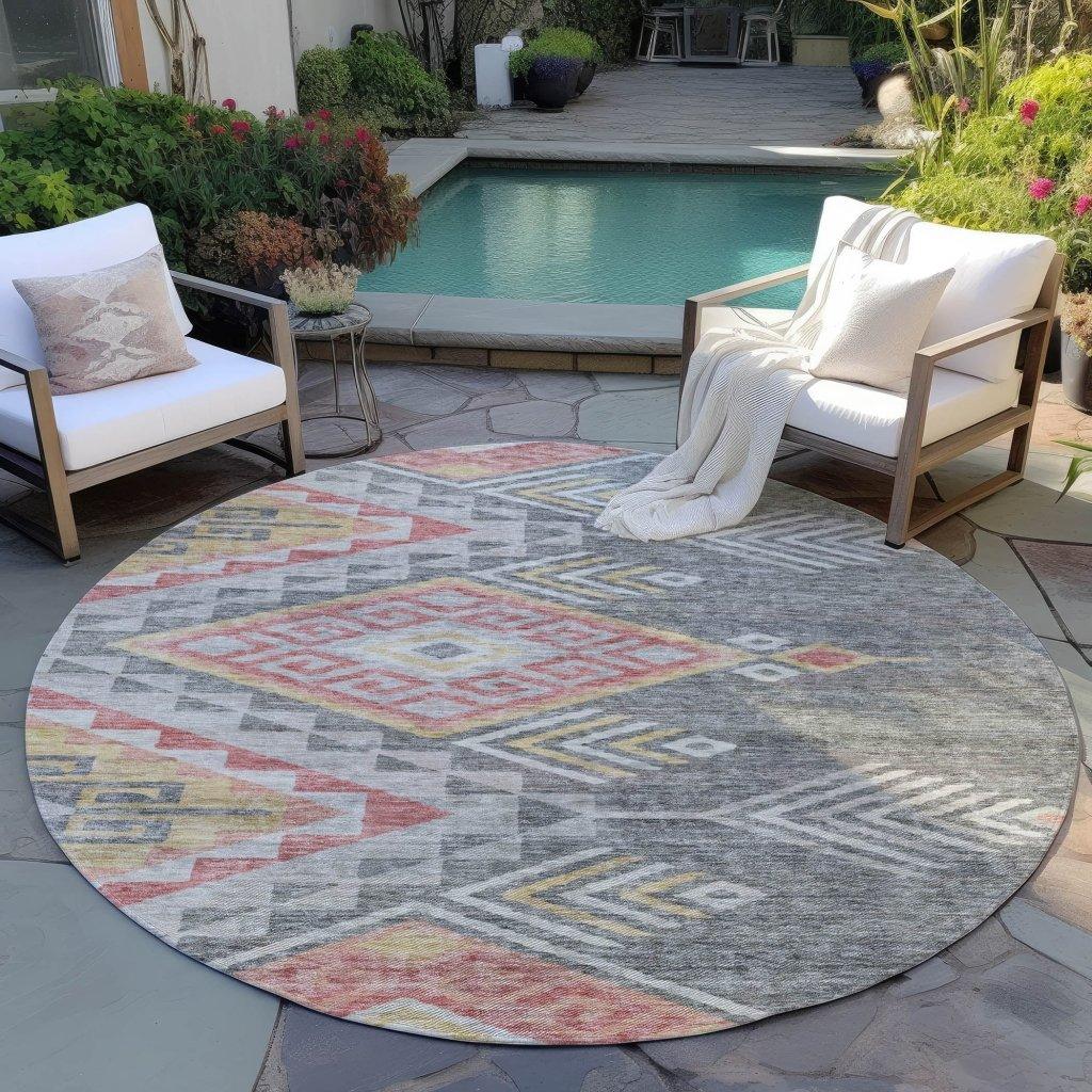LOOMLAN Rugs Harmony Gray Washable Indoor-Outdoor Rug