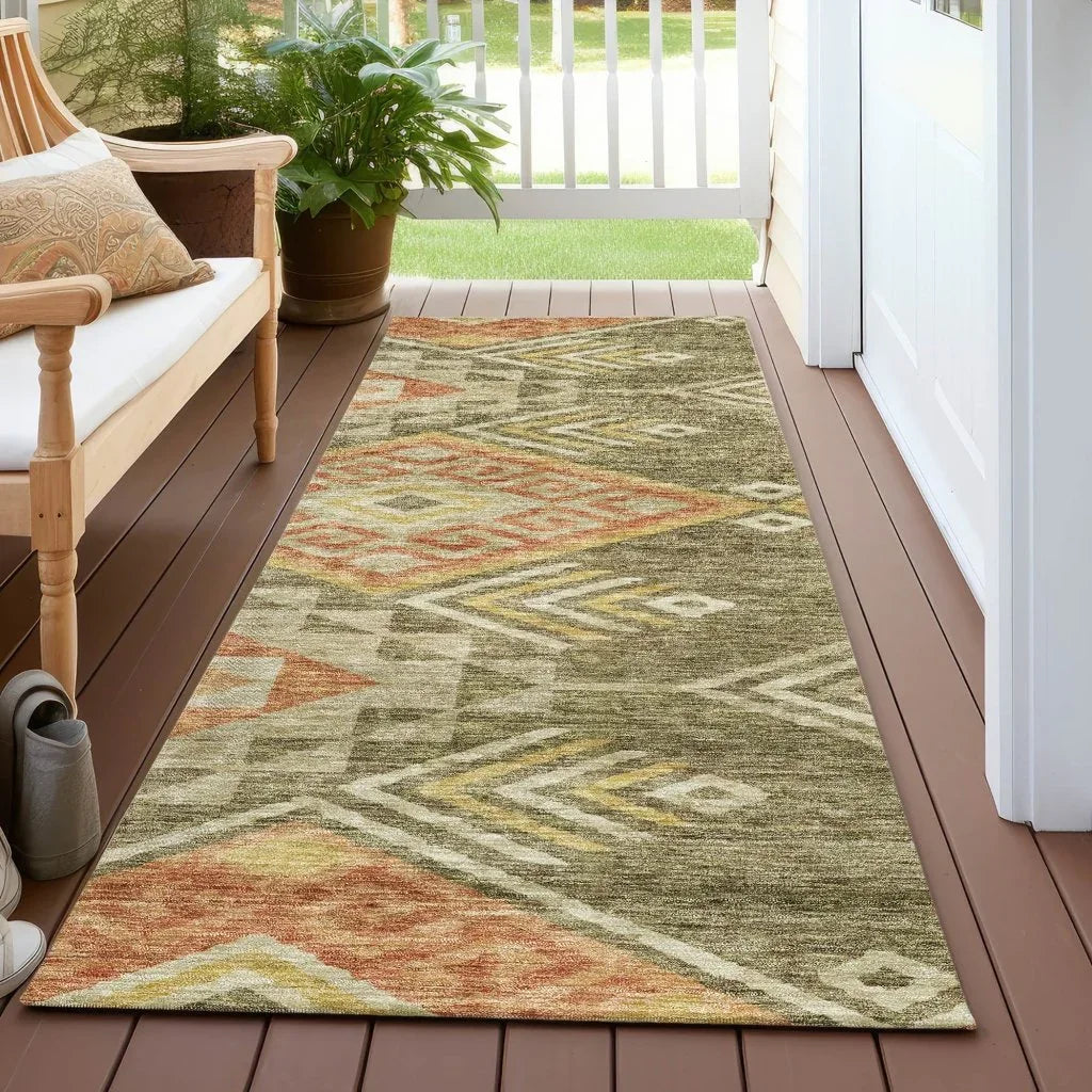 LOOMLAN Rugs Harmony Green Washable Indoor-Outdoor Rug