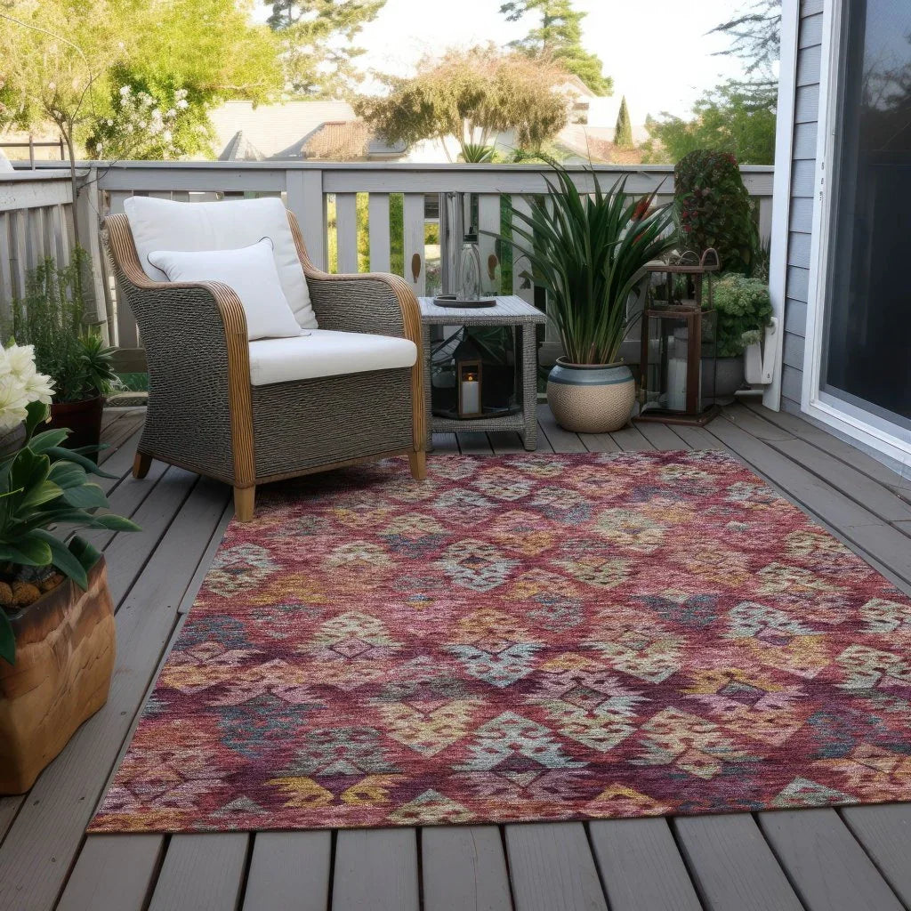 LOOMLAN Rugs Helissa Orange Washable Indoor-Outdoor Rug