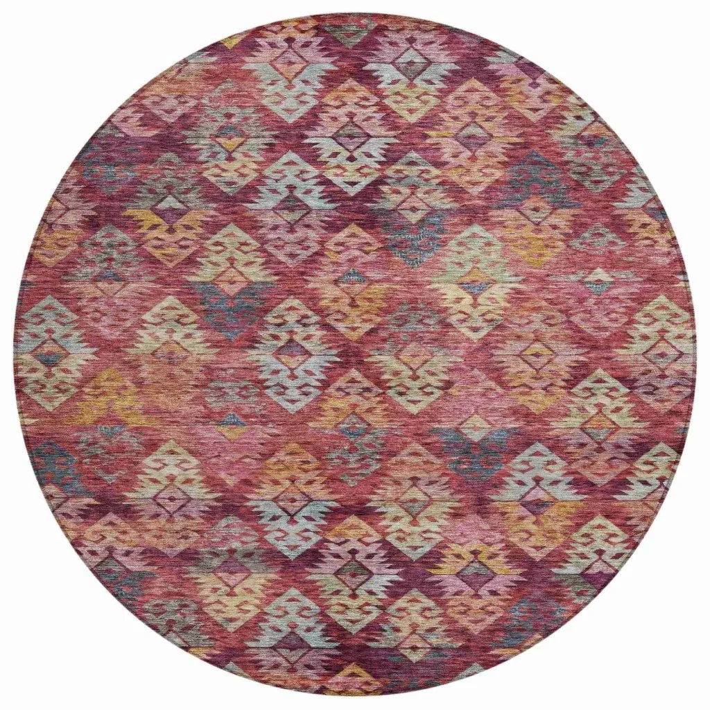 LOOMLAN Rugs Helissa Orange Washable Indoor-Outdoor Rug