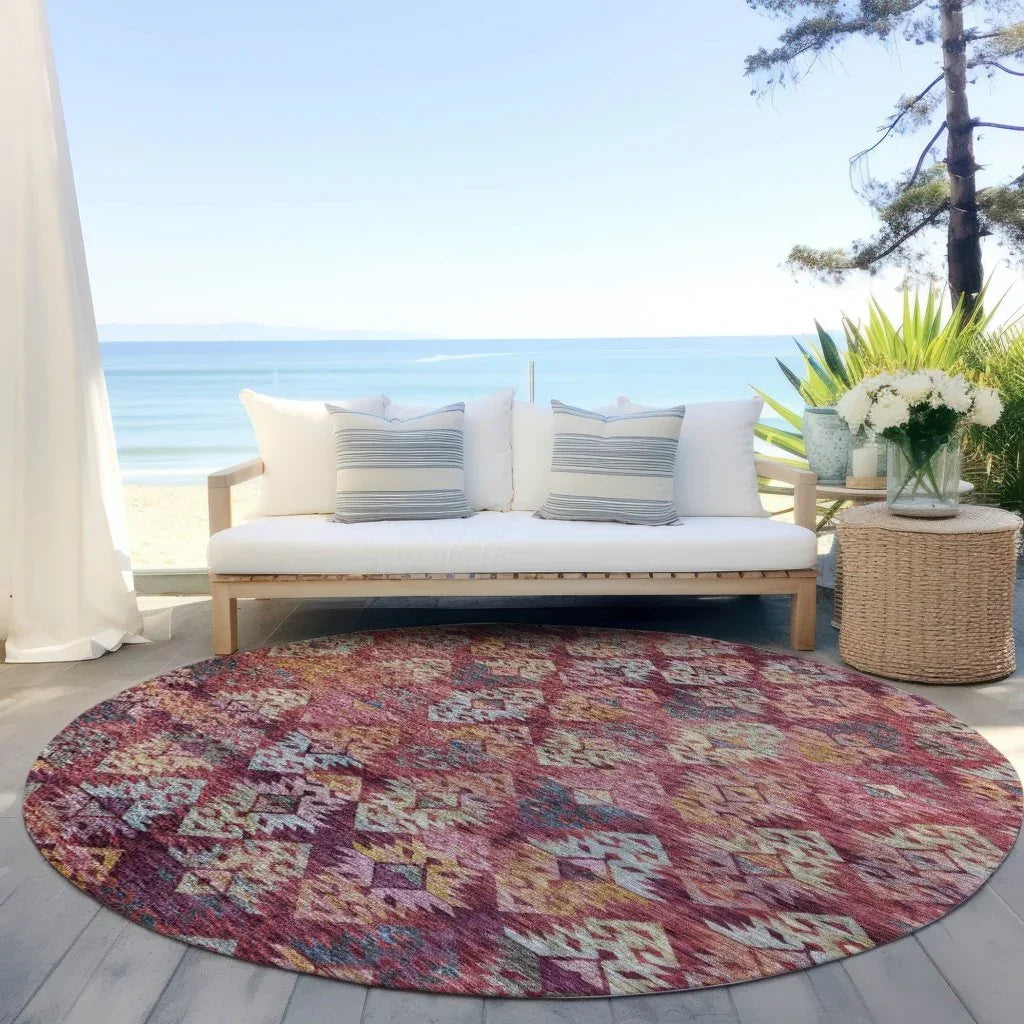 LOOMLAN Rugs Helissa Orange Washable Indoor-Outdoor Rug