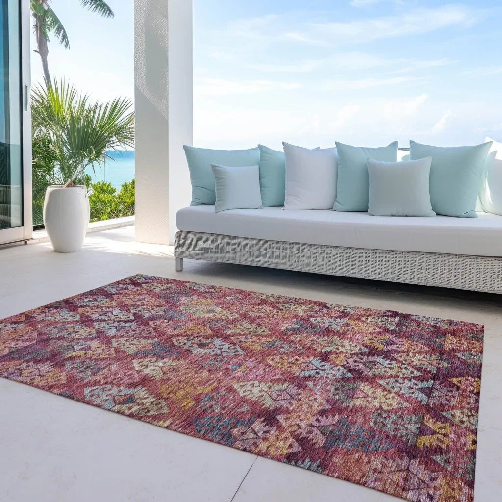 LOOMLAN Rugs Helissa Orange Washable Indoor-Outdoor Rug