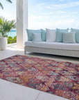 LOOMLAN Rugs Helissa Orange Washable Indoor-Outdoor Rug
