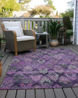 LOOMLAN Rugs Helissa Purple Washable Indoor-Outdoor Rug