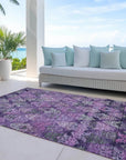 LOOMLAN Rugs Helissa Purple Washable Indoor-Outdoor Rug
