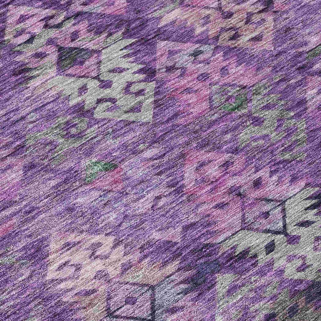 LOOMLAN Rugs Helissa Purple Washable Indoor-Outdoor Rug