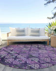 LOOMLAN Rugs Helissa Purple Washable Indoor-Outdoor Rug