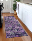LOOMLAN Rugs Helissa Purple Washable Indoor-Outdoor Rug