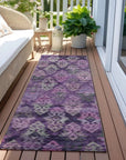 LOOMLAN Rugs Helissa Purple Washable Indoor-Outdoor Rug