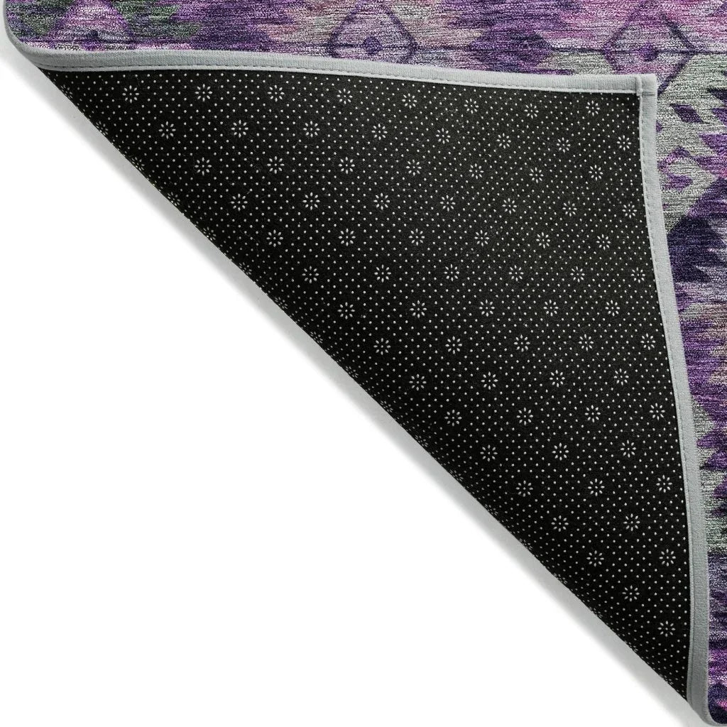 LOOMLAN Rugs Helissa Purple Washable Indoor-Outdoor Rug
