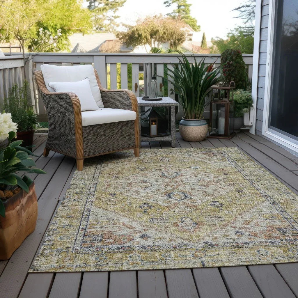LOOMLAN Rugs Helsinki Gold Washable Indoor-Outdoor Rug