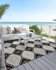 LOOMLAN Rugs Henriette Black Washable Indoor-Outdoor Rug