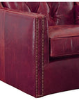 Henry Grain Red Leather Large Swivel Chair - LOOMLAN - Uptown Sebastian - Club Chairs