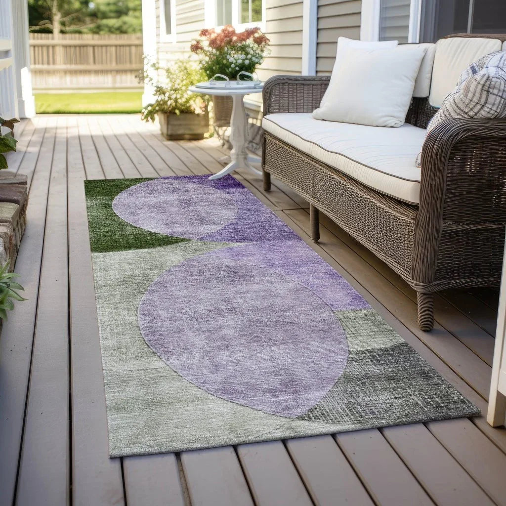 LOOMLAN Rugs Henry Lavender Washable Indoor-Outdoor Rug