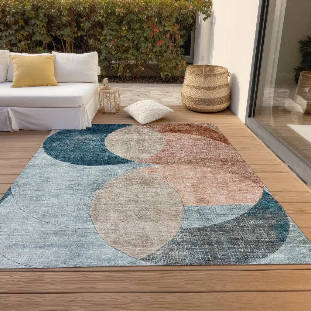 LOOMLAN Rugs Henry Orange Washable Indoor-Outdoor Rug