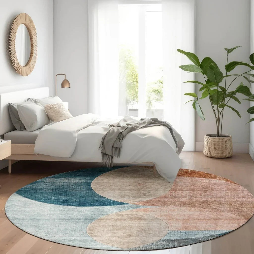 LOOMLAN Rugs Henry Orange Washable Indoor-Outdoor Rug