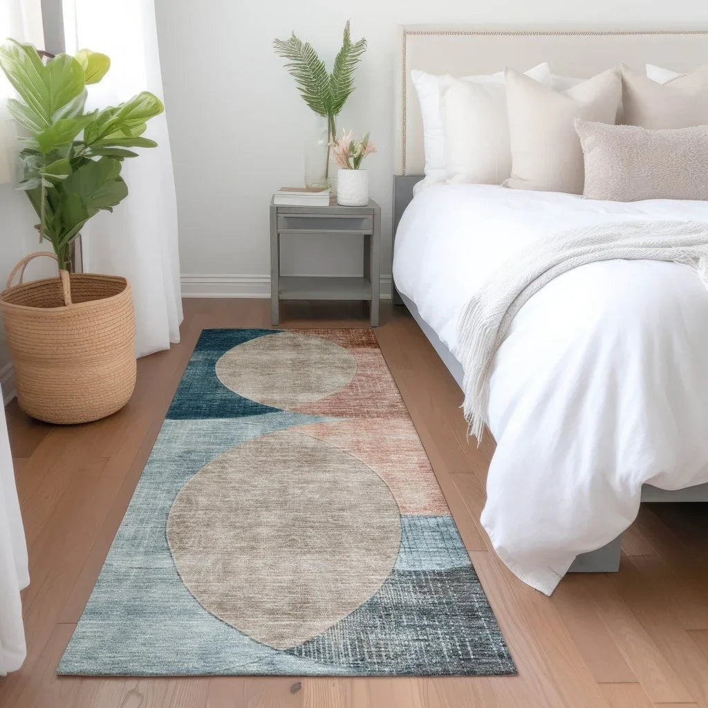 LOOMLAN Rugs Henry Orange Washable Indoor-Outdoor Rug