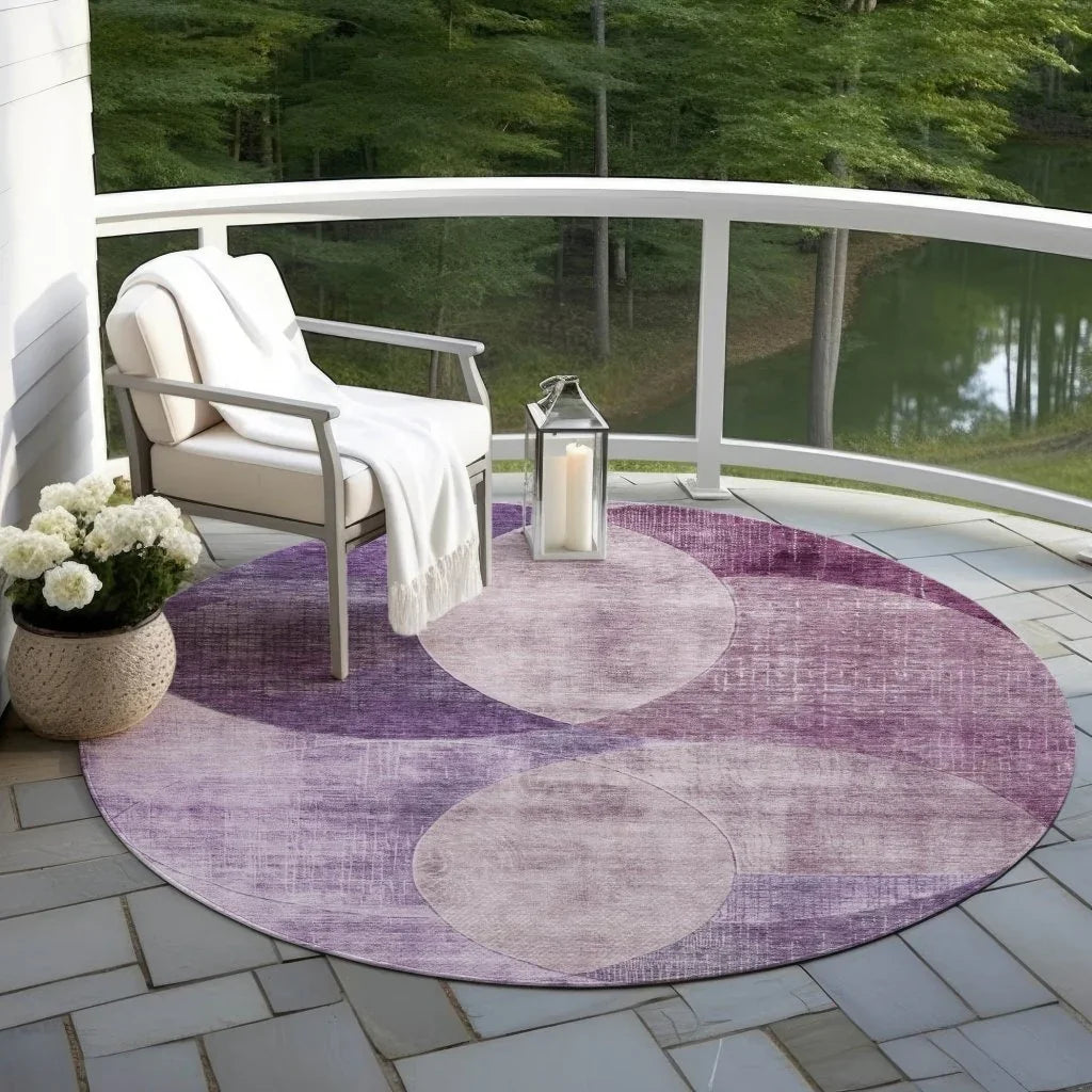 LOOMLAN Rugs Henry Purple Washable Indoor-Outdoor Rug