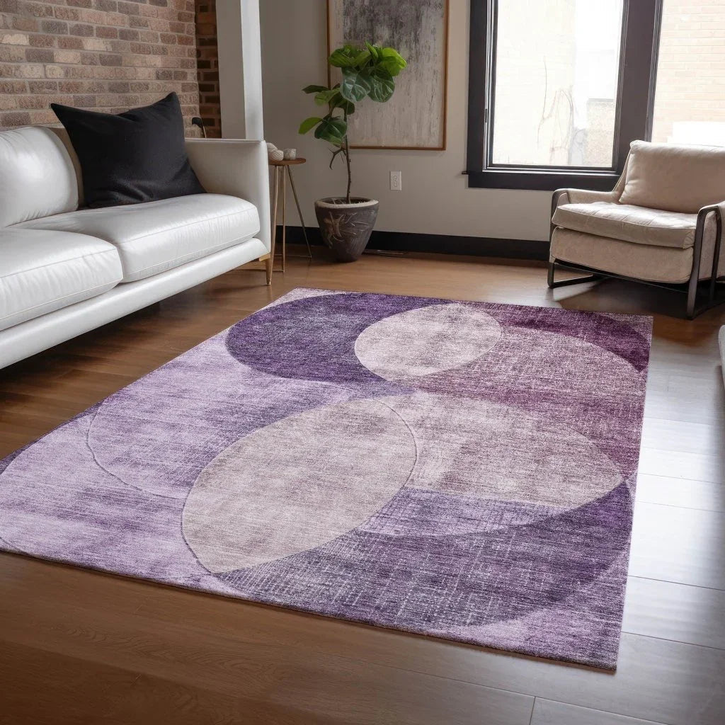 LOOMLAN Rugs Henry Purple Washable Indoor-Outdoor Rug