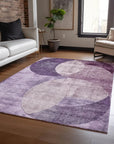 LOOMLAN Rugs Henry Purple Washable Indoor-Outdoor Rug