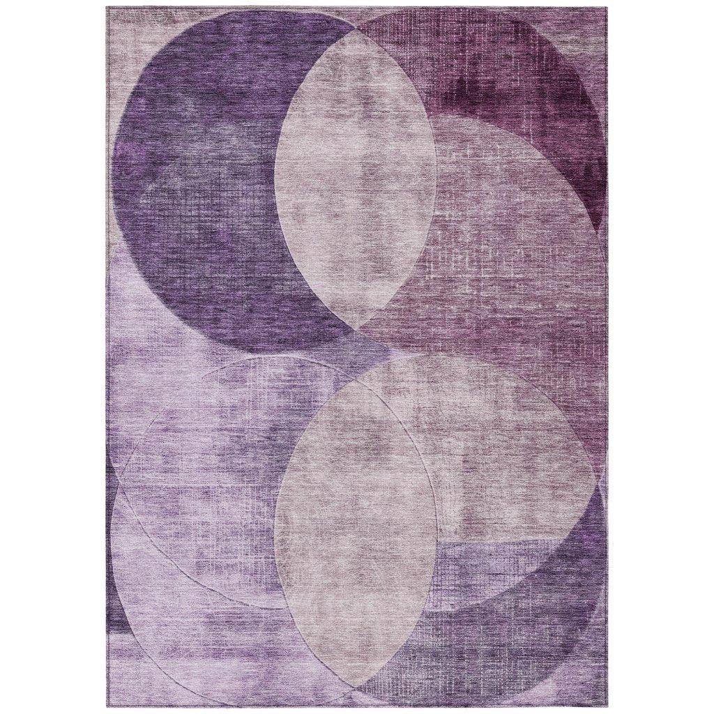 LOOMLAN Rugs Henry Purple Washable Indoor-Outdoor Rug