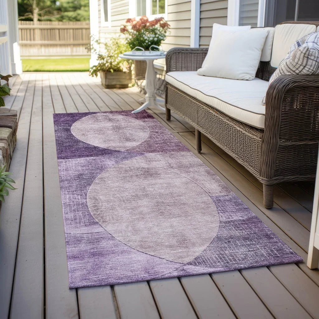 LOOMLAN Rugs Henry Purple Washable Indoor-Outdoor Rug