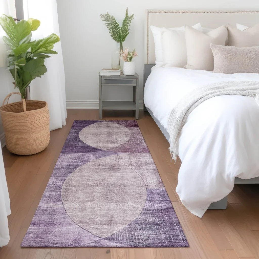 LOOMLAN Rugs Henry Purple Washable Indoor-Outdoor Rug