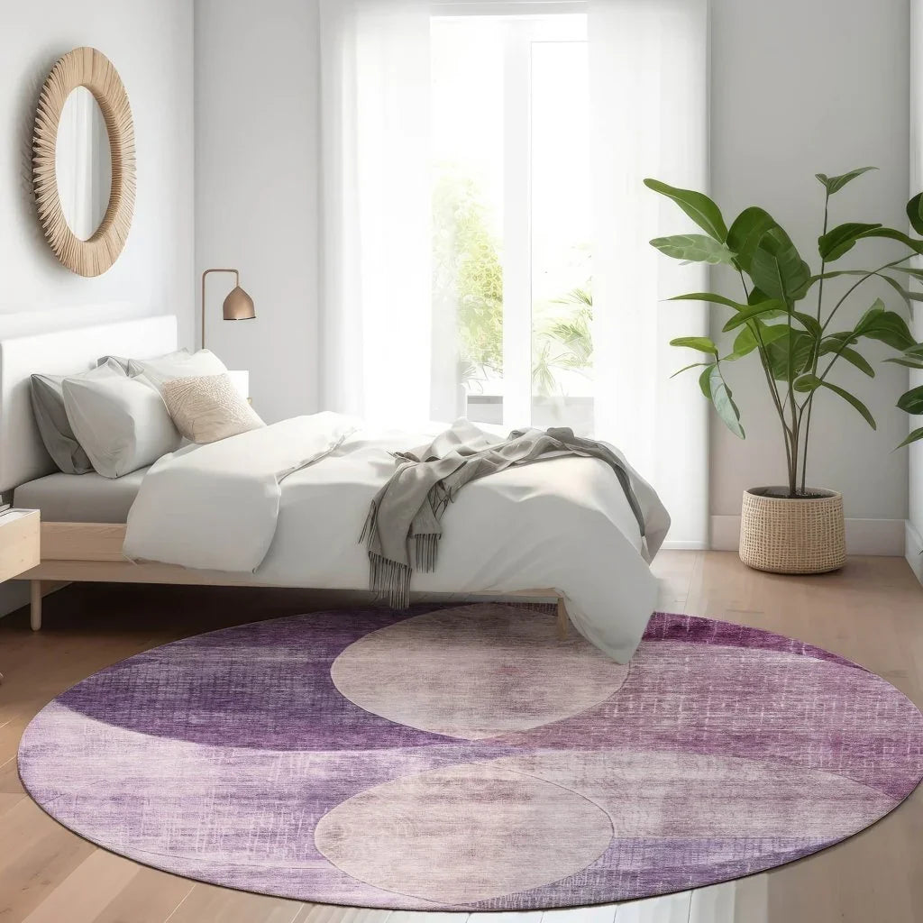 LOOMLAN Rugs Henry Purple Washable Indoor-Outdoor Rug
