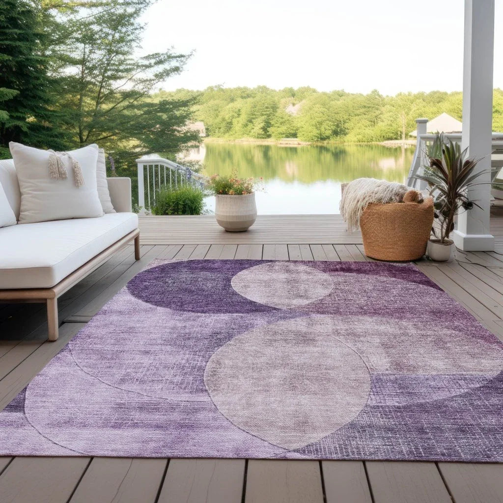 LOOMLAN Rugs Henry Purple Washable Indoor-Outdoor Rug