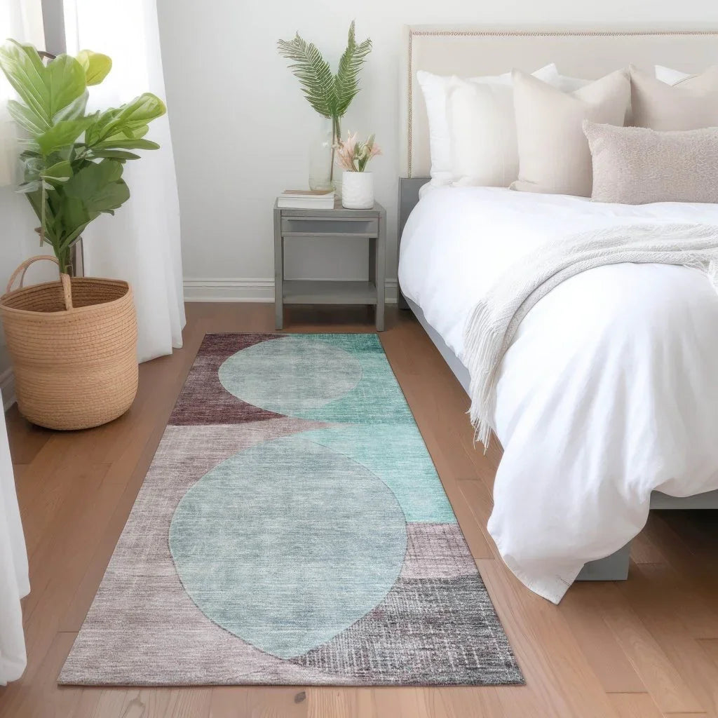 LOOMLAN Rugs Henry Teal Washable Indoor-Outdoor Rug