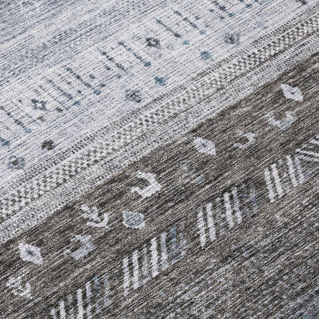 LOOMLAN Rugs Hilda Blue Washable Indoor-Outdoor Rug