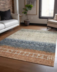 LOOMLAN Rugs Hilda Brown Washable Indoor-Outdoor Rug