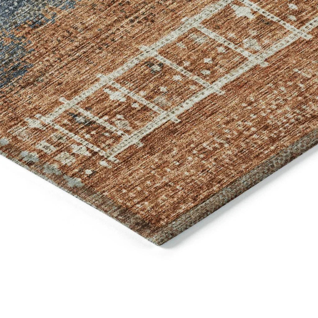 LOOMLAN Rugs Hilda Brown Washable Indoor-Outdoor Rug