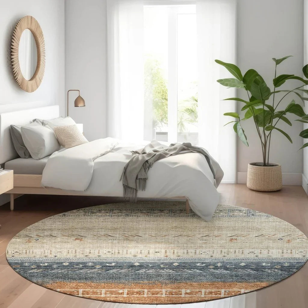 LOOMLAN Rugs Hilda Brown Washable Indoor-Outdoor Rug